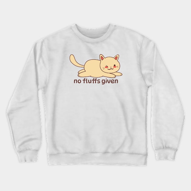 No Fluffs Given Cat Crewneck Sweatshirt by JS Arts